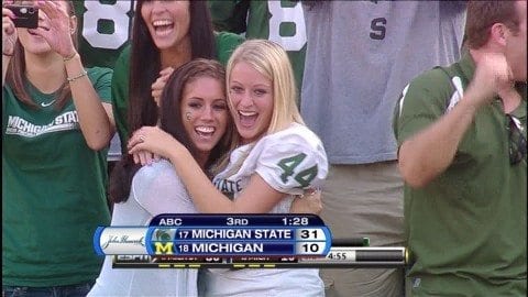 Hot Michigan State fan via Mocksession.com