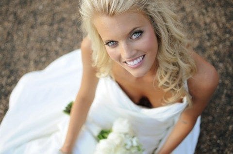 Lauren Ufer looking sexy in a wedding gown.