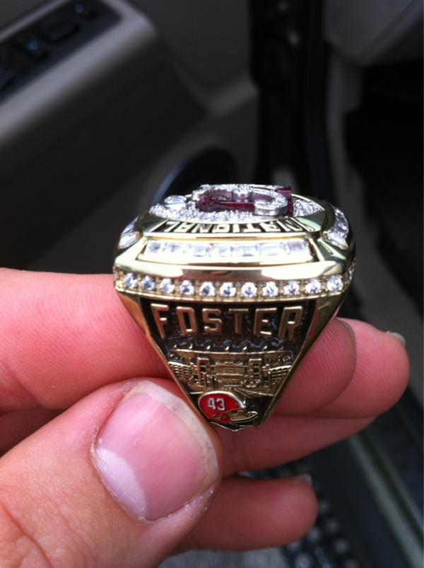 Side view of Alabama National Championship Ring 2011