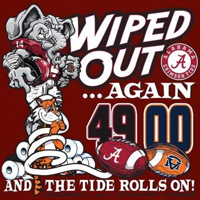 Wiped out Again and the Tide Rolls On Iron Bowl Score shirt